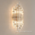 Triangular strip glass crystal gold wall lamp